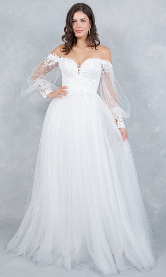 Cinderella Couture 4233 - Embroidered Long Bishop Sleeve Bridal Gown