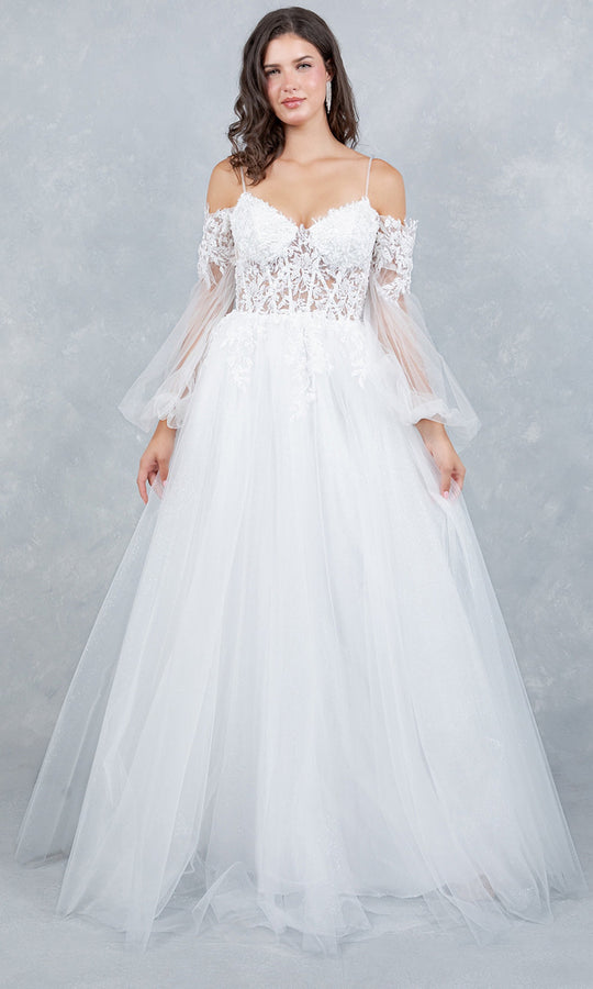 Cinderella Couture 4234 - Lace Applique Cold Shoulder Bridal Gown