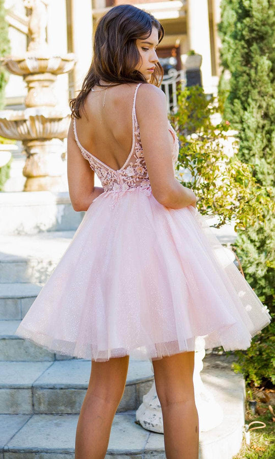 Cinderella Couture 5112J - Embroidered Illusion Bodice Cocktail Dress