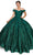 Cinderella Couture 8020J - Off Shoulder Floral Glitter Ballgown Special Occasion Dress XS / Green Hunter