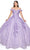 Cinderella Couture 8020J - Off Shoulder Floral Glitter Ballgown Special Occasion Dress XS / Lilac