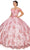 Cinderella Couture 8021J - Off-Shoulder 3D Floral Embellished Ballgown Special Occasion Dress