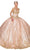 Cinderella Couture 8024J - V-Neck Gold Embroidered Ballgown Special Occasion Dress