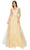 Cinderella Couture 8029J - Gold Embroidered A-Line Prom Gown Special Occasion Dress XS / Champagne