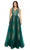 Cinderella Couture 8029J - Gold Embroidered A-Line Prom Gown Special Occasion Dress XS / Green Hunter