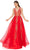Cinderella Couture 8029J - Gold Embroidered A-Line Prom Gown Special Occasion Dress XS / Red