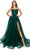 Cinderella Couture 8031J - Floral Embroidered Tulle Prom Gown Special Occasion Dress XS / Hunter Green