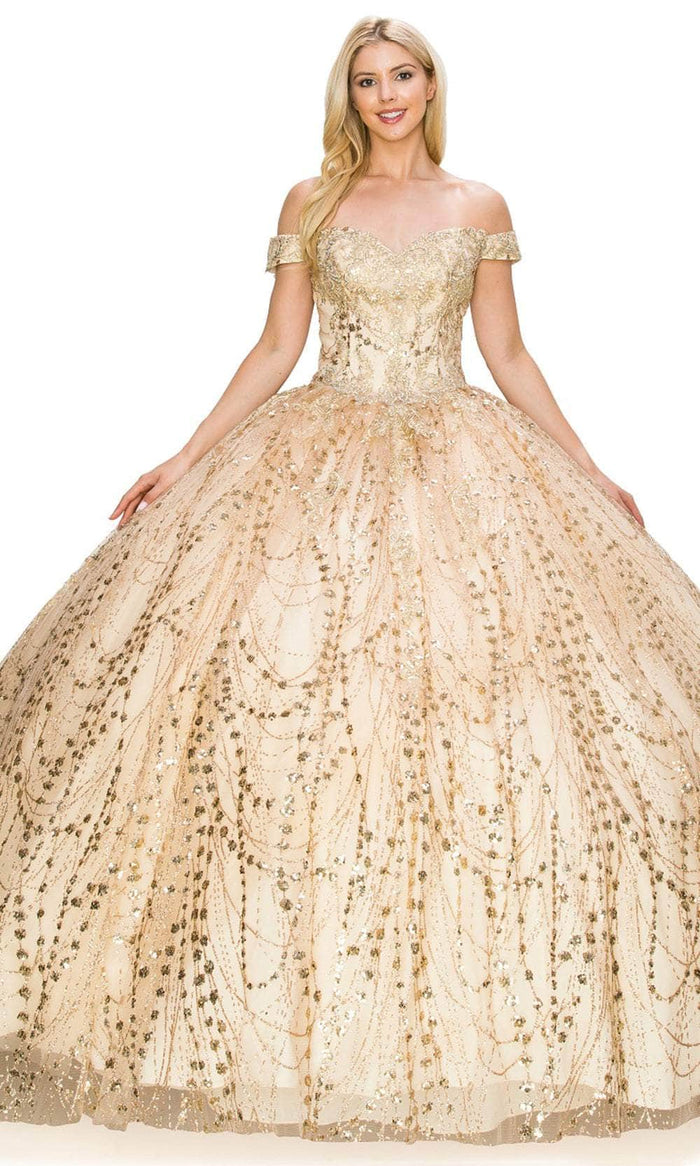 Cinderella Couture 8033J - Embellished Sweetheart Ballgown Ball Gowns XS / Champagne