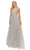 Cinderella Couture 8034J - Sequined Lace V-Neck Prom Gown Special Occasion Dress XS / Silver