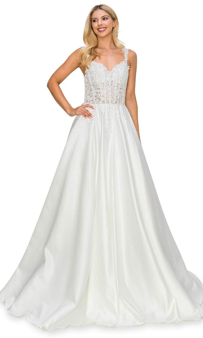 Cinderella Couture 8041J - Sleeveless Corset Embroidered Bridal Dress Bridal Dresses XS / Ivory