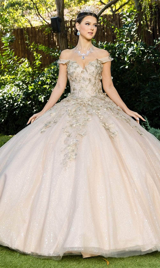 Cinderella Couture 8046J - Butterfly Appliqued Sweetheart Ballgown