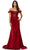 Cinderella Couture 8050J - Floral Appliqued Sweetheart Prom Gown Special Occasion Dress XS / Wine