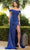 Cinderella Couture 8051J - Off Shoulder Corset Prom Gown Special Occasion Dress XS / Navy