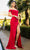 Cinderella Couture 8051J - Off Shoulder Corset Prom Gown Special Occasion Dress XS / Red