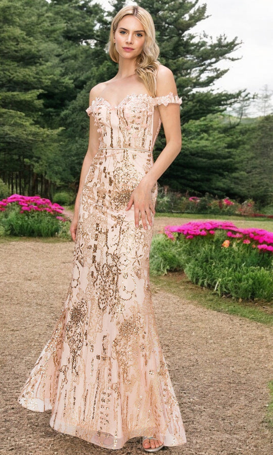 Cinderella Couture 8058J - Sweetheart Bodice Sheath Evening Gown