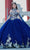 Cinderella Couture 8064J - Off-Shoulder Lace Embellished Ballgown Special Occasion Dress XS / Navy