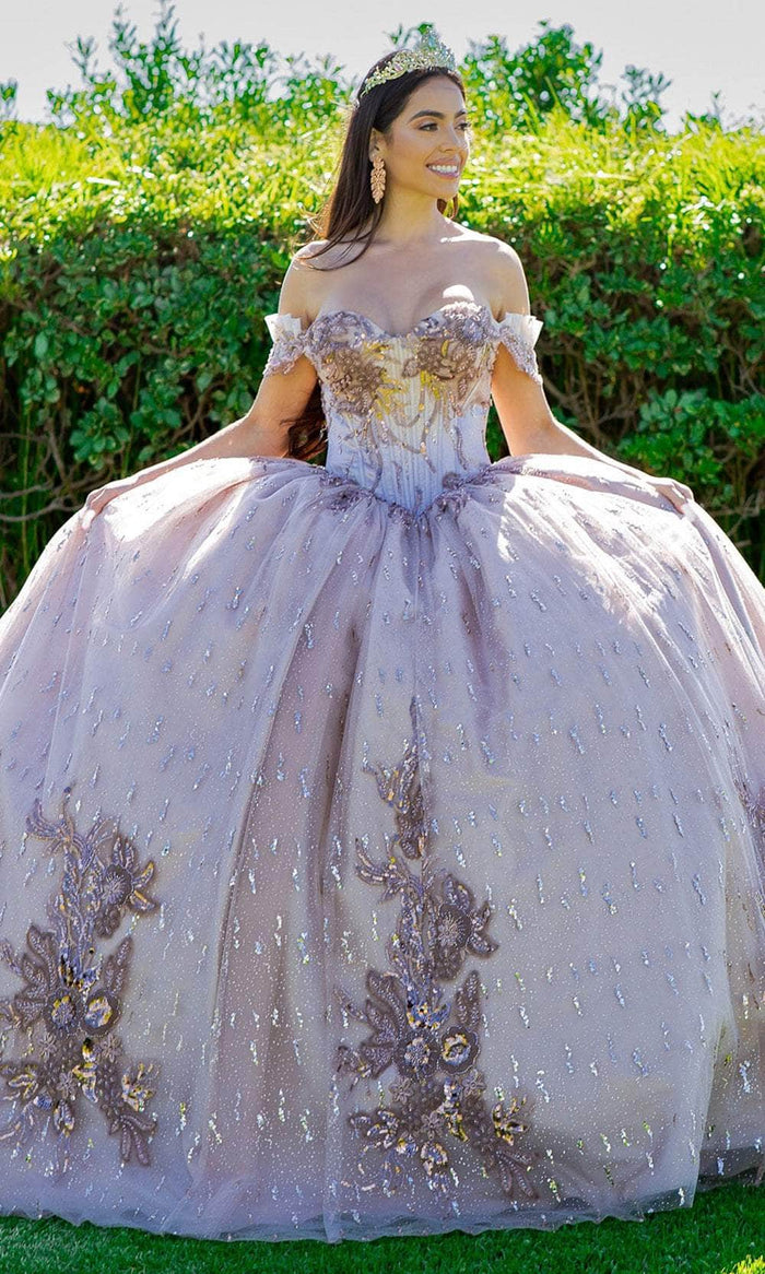 Cinderella Couture 8087J - Off-Shoulder Sequin Embellished Ballgown Ball Gowns XS / Mauve