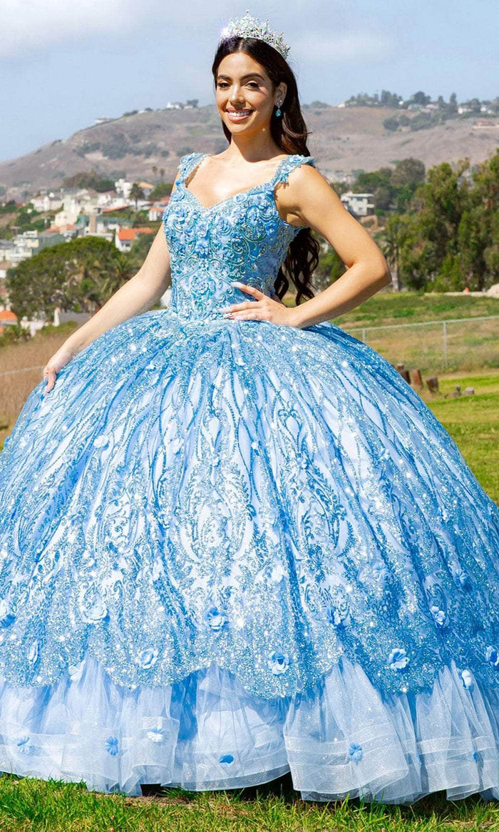 Cinderella Couture 8110J - Sleeveless Embroidered Ballgown Ball Gowns XS / Blue