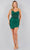 Cinderella Couture 8114J - Cowl Glitter Cocktail Dress with Slit Special Occasion Dress XS / Green