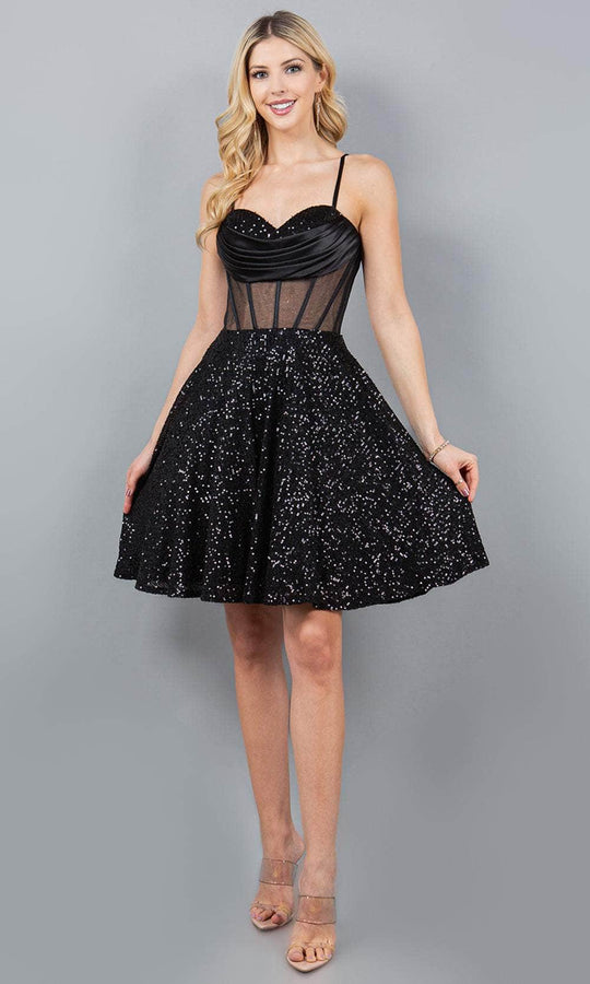 Cinderella Couture 8126J - Sweetheart Neck A-Line Cocktail Dress