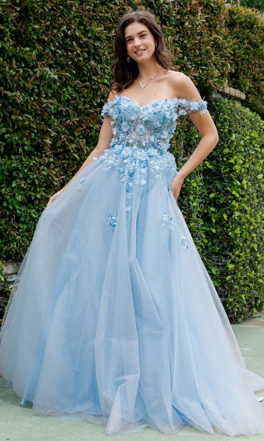 Cinderella Couture 8403J - Floral Embellished A-Line Sweetheart Gown