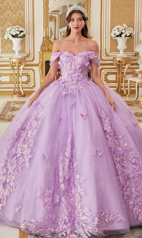 Cinderella Divine 15713 - Sweetheart Ballgown with 3D Floral Appliques