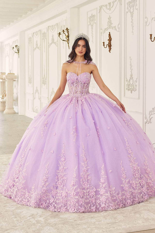 Cinderella Divine 15723 - Ballgown with Embellished Cape Ball Gowns