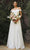 Cinderella Divine 7258W - Off Shoulder Floor Length Bridal Dress