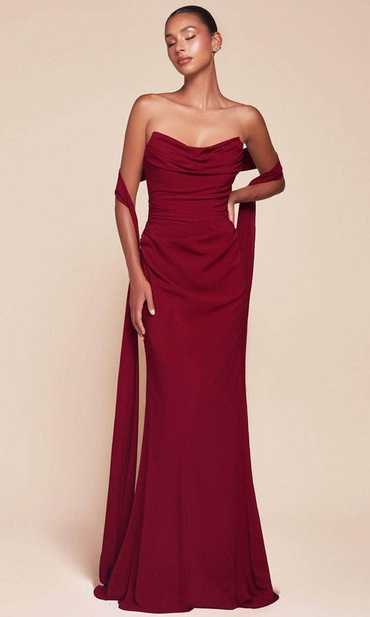 Cinderella Divine 7433 - Chiffon Sash Long Gown