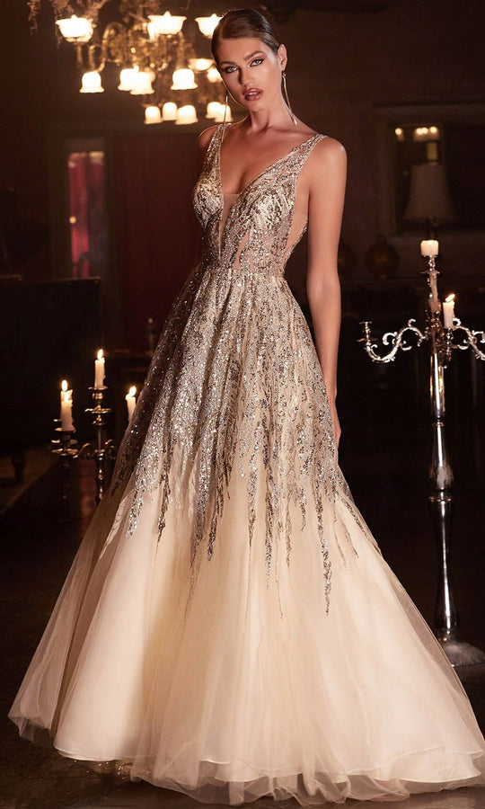 Cinderella Divine C135 - Sequin Sleeveless Prom Dress