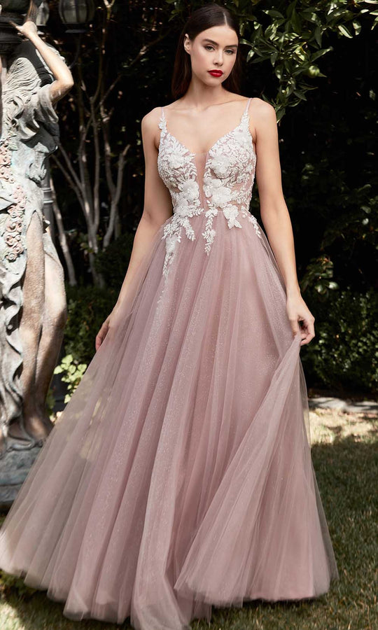 Cinderella Divine CB075 - Deep V-neck Long Gown