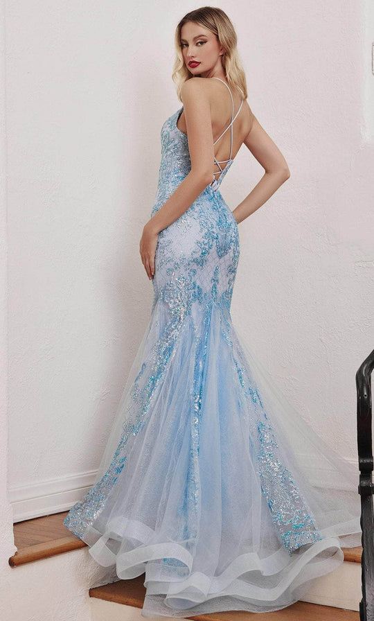 Cinderella Divine CC2279 - Glitter V Neck Evening Gown