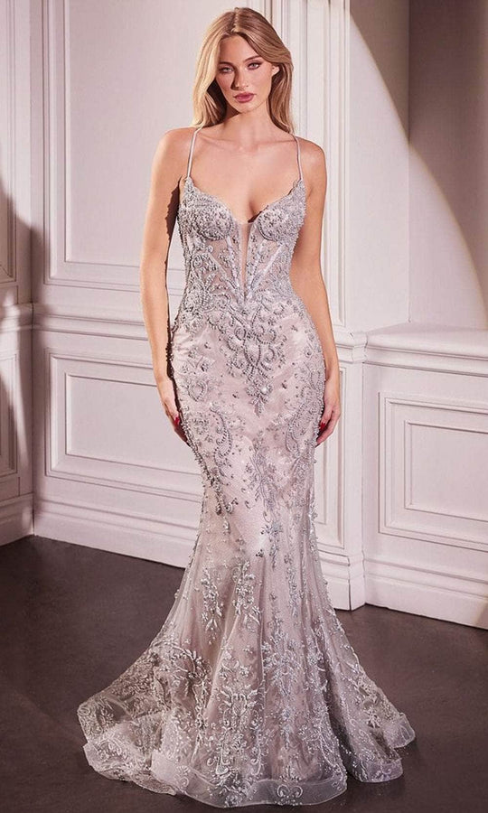 Cinderella Divine CC2403 - Bead Embellished Mermaid Evening Gown
