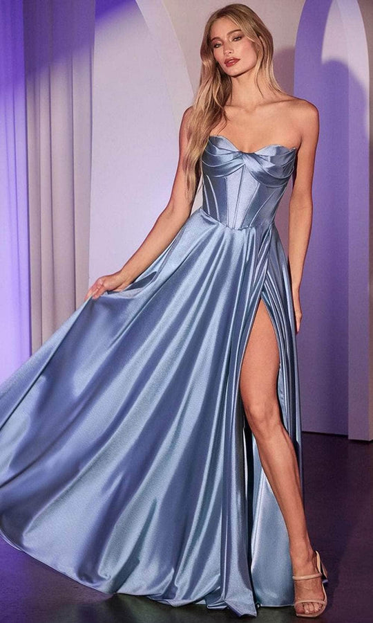 Cinderella Divine CD378 - High Slit Strapless Long Gown