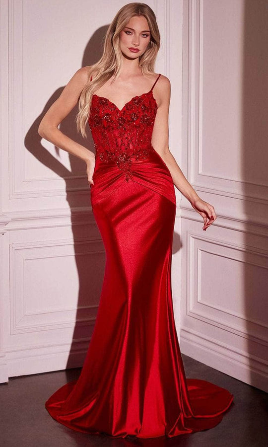 Cinderella Divine CD776 - Illusion V-Neck Long Gown