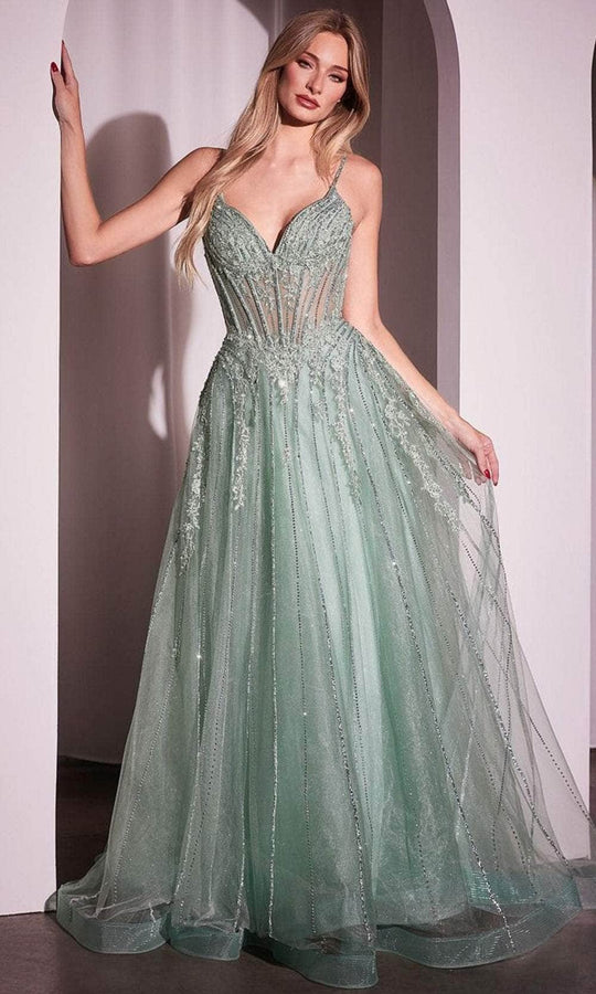 Cinderella Divine CD786 - Crystalline Bodice Long Gown