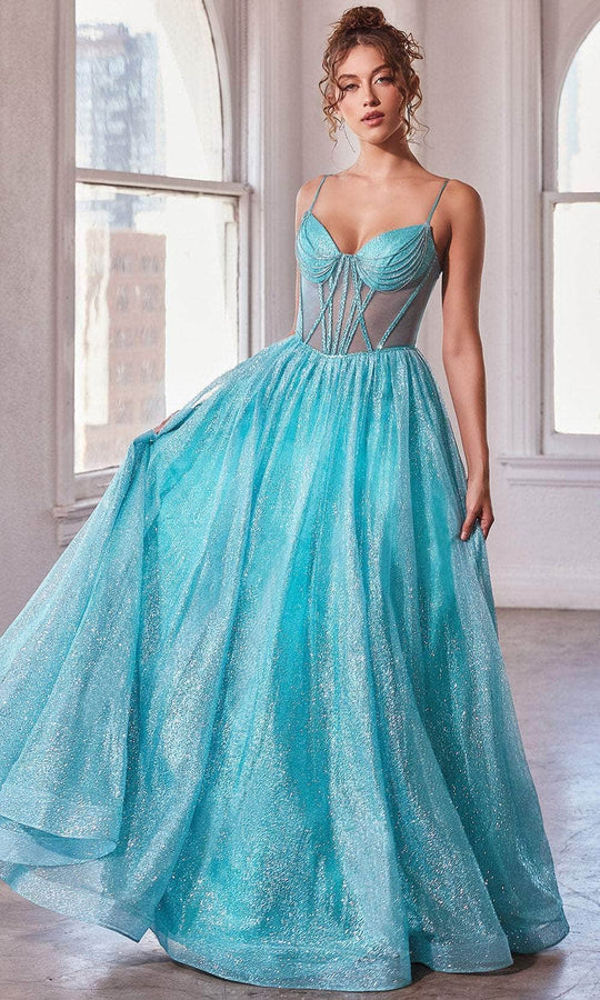 Cinderella Divine CD832 - Sheer Corset Sleeveless Ballgown