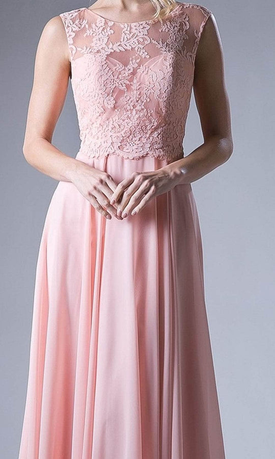 Cinderella Divine CJ245 - Illusion Jewel Chiffon Smooth Dress