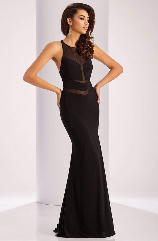 Clarisse - 3040 Illusion Chevron Panel Gown