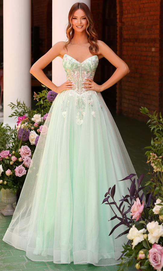 Clarisse 62135 - Colorful Lace Applique Sweetheart Ballgown