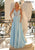 Clarisse - 8021 Embroidered Deep V-neck A-line Gown Prom Dresses 0 / Pale Blue