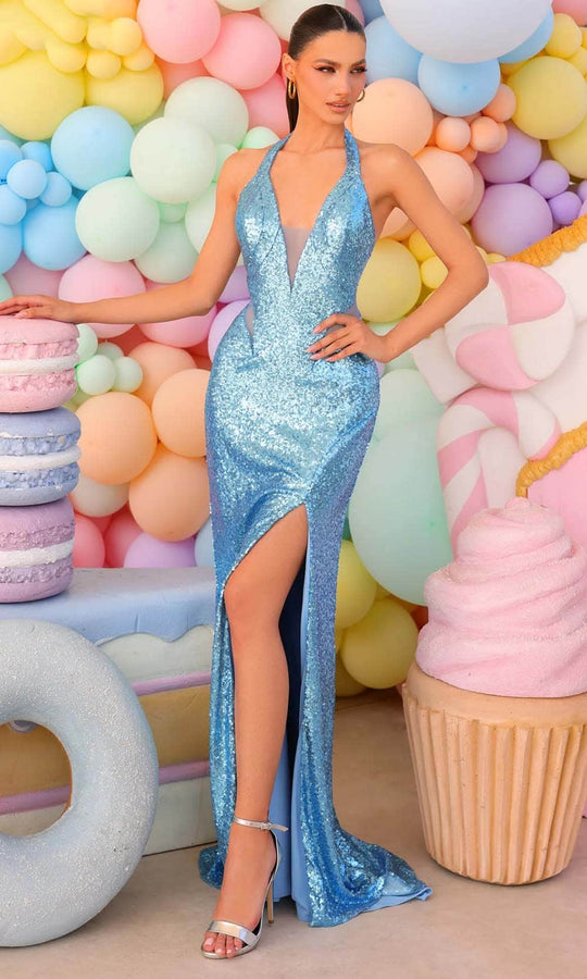 Clarisse 810711 - Sequin Halter Prom Gown