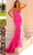 Clarisse 810770 - V-Neck Rosette Lace Prom Gown Prom Dresses