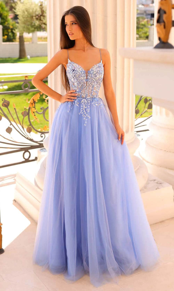Clarisse 810794 - Beaded Corset A-Line Prom Gown Prom Dresses 00 / Periwinkle