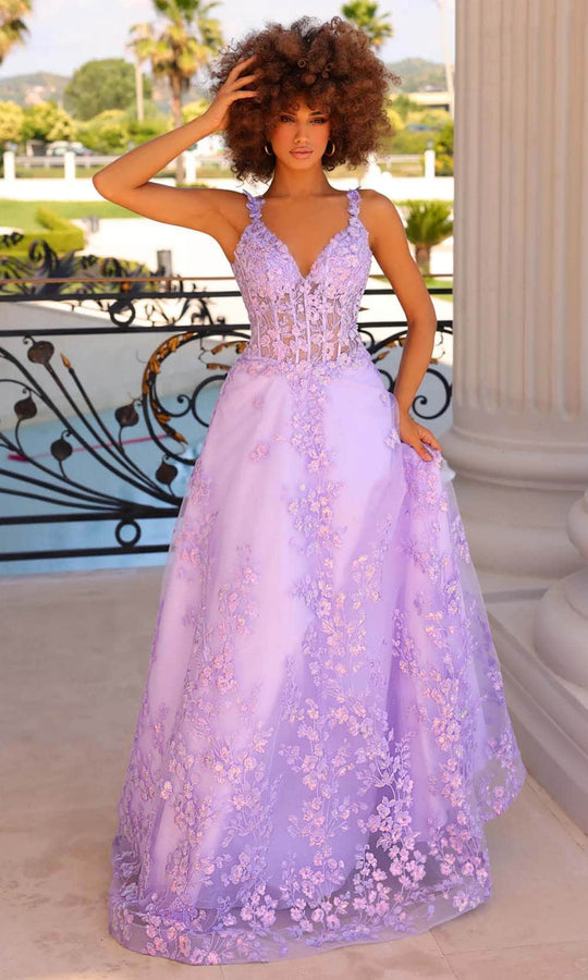 Clarisse 810974 - Floral Sequin Prom Gown