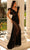 Clarisse 810976 - Feather Detailed Plunging V-Neck Prom Dress Prom Dresses
