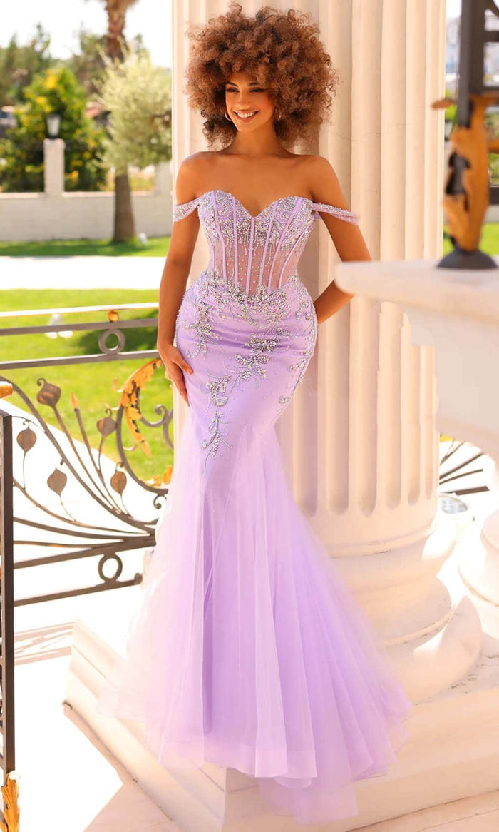 Clarisse 811020 - Beaded Sweetheart Godets Prom Gown Prom Dresses 00 / Lilac