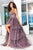 Colette By Daphne CL12281 - Lace Appliqued V-Neck Ballgown Prom Dresses 6 / Heather