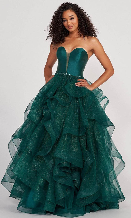 Colette By Daphne CL2006 - Strapless Ruffled Skirt Evening Gown