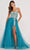 Colette By Daphne CL2020 - Embroidered Sleeveless Prom Gown Prom Dresses 00 / Turq/Silver
